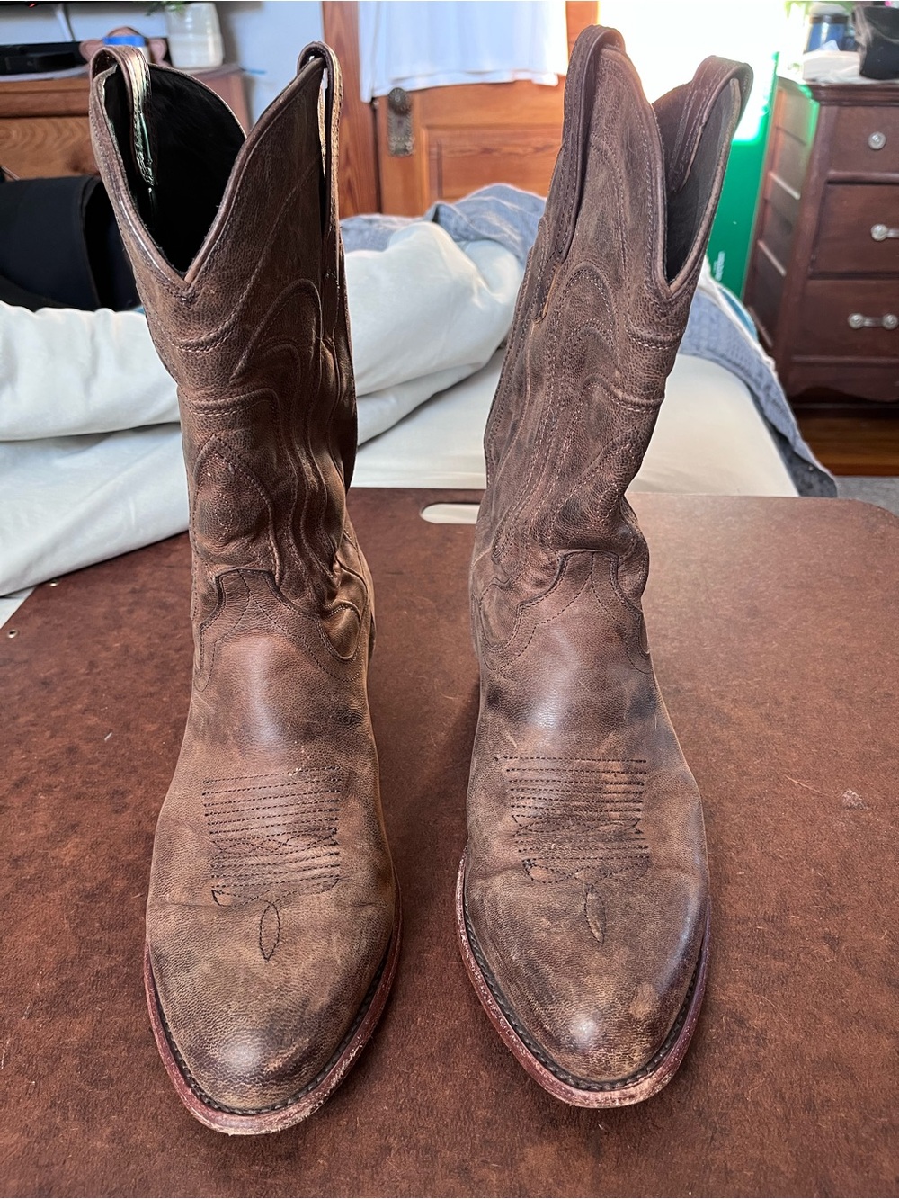 Men's Tecovas Cartwright Brown Leather Western Cowboy Boots Round Toe 11.5EE